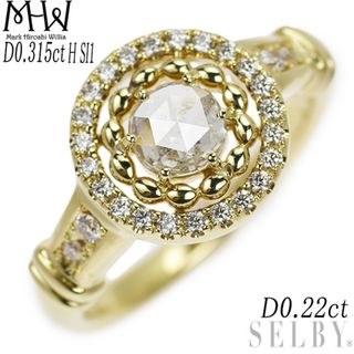 Mark Hiroshi Wills K18YG ローズカット ダイヤモンド リング 0.315ct H SI1 D0.22ct(リング(指輪))