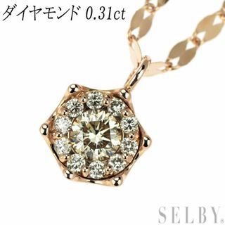 K18PG ダイヤモンド ペンダントネックレス 0.31ct(ネックレス)