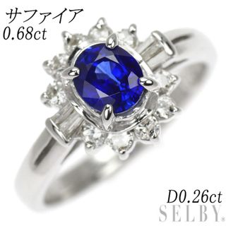 Pt900 サファイア ダイヤモンド リング 0.68ct D0.26ct(リング(指輪))