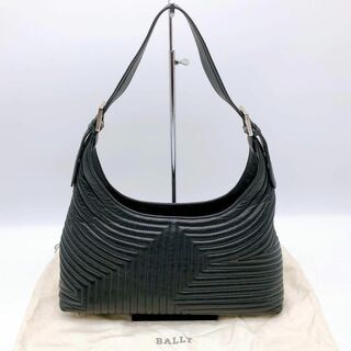 バリー(Bally)の美品 BALLY キルティング ワンショルダーバッグ レザー ブラック 黒(ハンドバッグ)