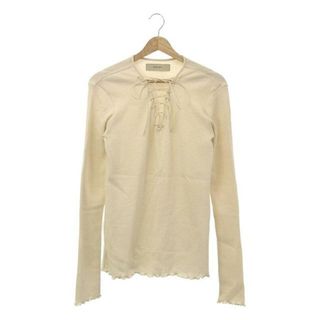 【美品】  SOLOV / ソロヴ | 2024SS | LACE UP THERMAL TOPS レースアップ カットソー | F | アイボリー | レディース(Tシャツ(長袖/七分))