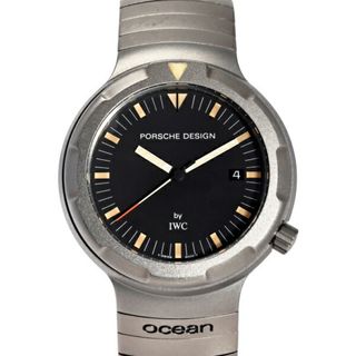 ポルシェデザイン(Porsche Design)のポルシェデザイン PORSCHE DESIGN IWCコラボ オーシャン2000 3524 ブラック文字盤 中古 腕時計 メンズ(腕時計(アナログ))