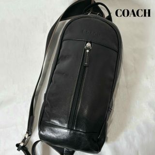 コーチ(COACH)の 美品　コーチ ボディバッグ ヘリテージ ウェブ ショルダー レザー ブラック (ボディーバッグ)