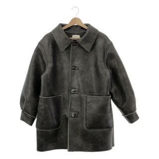 【新品】  THINK FUR / シンクファー | 2023AW | Damage Leather×Boa Jacket ジャケット | S | ダークブラウン | レディース(その他)