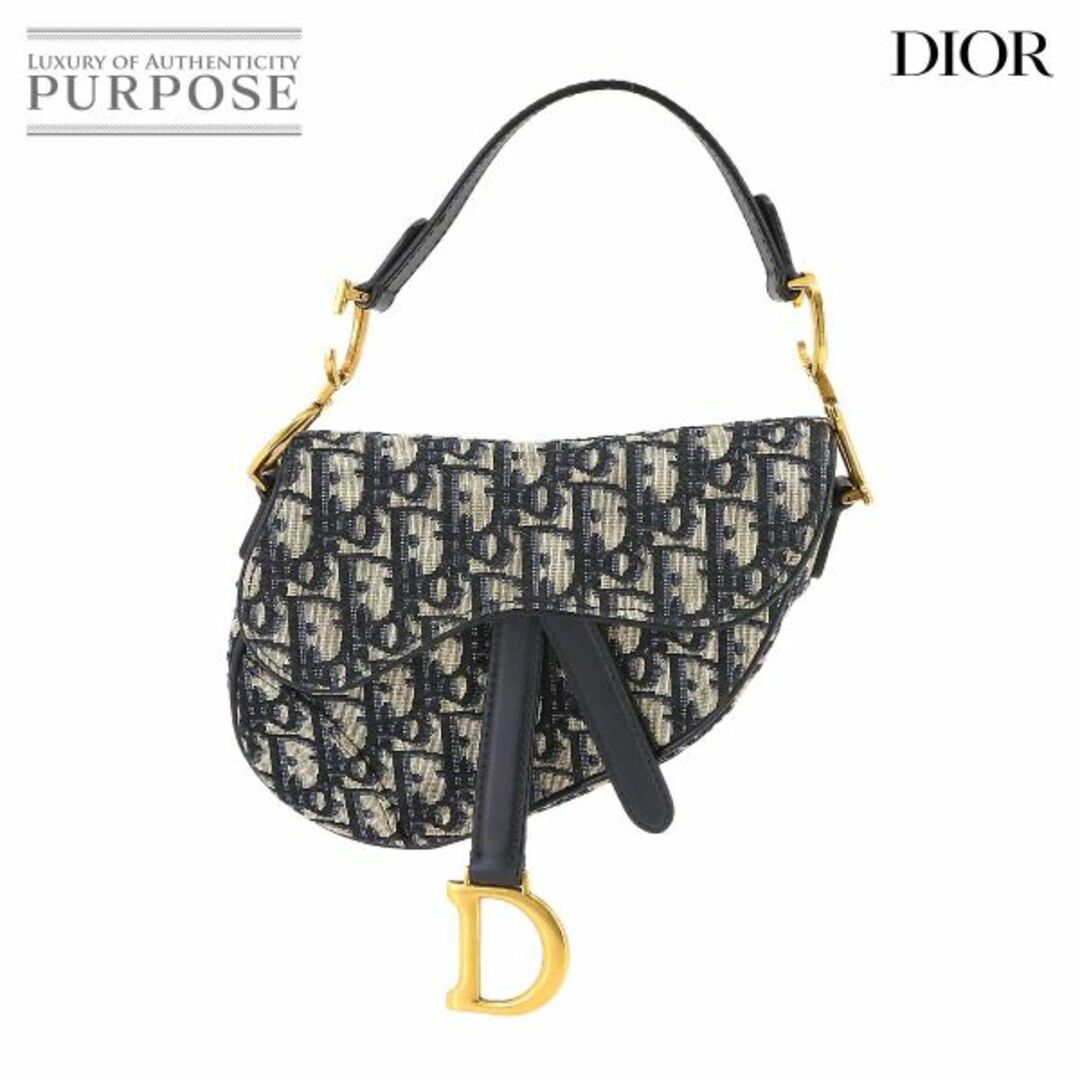 Christian Dior(クリスチャンディオール)の未使用 展示品 クリスチャン ディオール Christian Dior オブリーク サドル ミニ ハンド バッグ キャンバス レザー ネイビー VLP 90231715 レディースのバッグ(ハンドバッグ)の商品写真