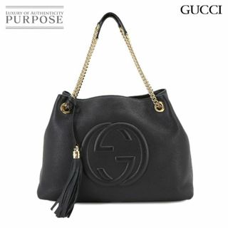 グッチ(Gucci)の新品同様 グッチ GUCCI インターロッキングG ソーホー チェーン トート バッグ レザー ブラック 536196 VLP 90231727(トートバッグ)