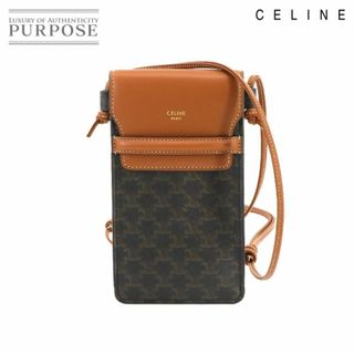 セリーヌ(celine)の未使用 展示品 セリーヌ CELINE トリオンフ フォン ポーチ ショルダー バッグ PVC レザー タン ブラウン 10G332 VLP 90232033(ショルダーバッグ)