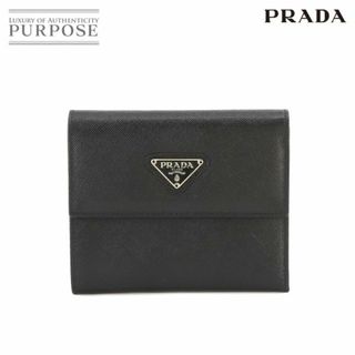 プラダ(PRADA)のプラダ PRADA 三つ折り 財布 サフィアーノレザー ブラック M170A シルバー 金具 VLP 90232045(財布)