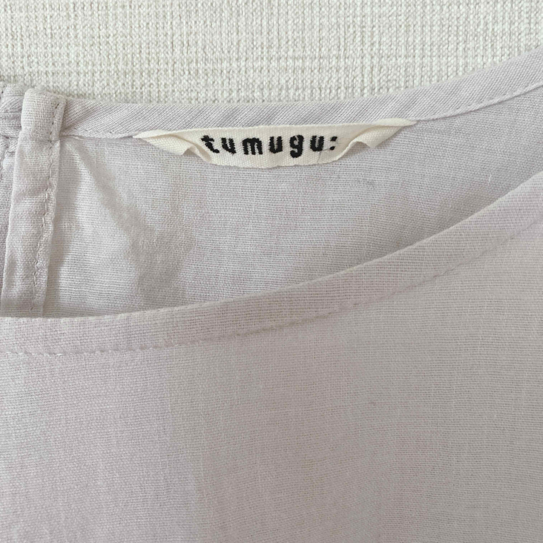 tumugu(ツムグ)のtumugu フリルスリーブブラウス　コットンリネン レディースのトップス(シャツ/ブラウス(半袖/袖なし))の商品写真