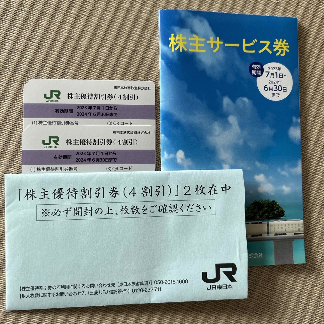 JR(ジェイアール)のJR東日本株主優待割引券　2枚 チケットの乗車券/交通券(鉄道乗車券)の商品写真