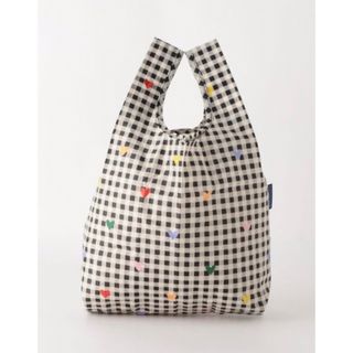 バグゥ(BAGGU)のBAGGU BABY ギンガムハート　ブラック　チェック(エコバッグ)