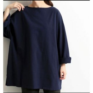 スローブイエナ(SLOBE IENA)のスローブイエナ　ビックシルエットTシャツ　オーバーサイズ　ボートネック(Tシャツ/カットソー(七分/長袖))