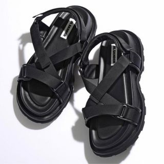 ジルサンダー(Jil Sander)の未使用 ジルサンダー クロスストラップ プラットフォームサンダル 42(サンダル)