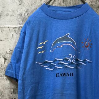 90s HAWAII イルカ USA輸入 ヴィンテージ 太陽 Tシャツ(Tシャツ/カットソー(半袖/袖なし))