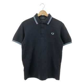 フレッドペリー(FRED PERRY)のFRED PERRY / フレッドペリー | 英国製 月桂樹 ロゴ刺しゅう 鹿の子 ポロシャツ | 36 | ネイビー / ブルー | メンズ(Tシャツ/カットソー(半袖/袖なし))