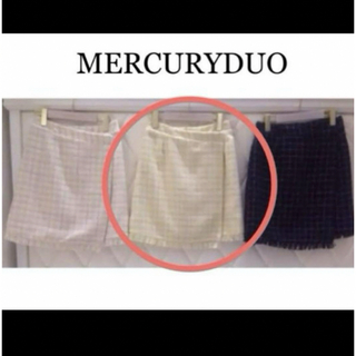 マーキュリーデュオ(MERCURYDUO)のMERCURYDUO チェックツイードラップスカート(ミニスカート)