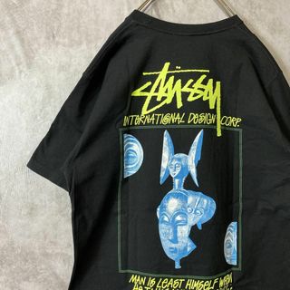 ステューシー(STUSSY)の【マスク柄、メキシコ製】stussyバックプリントTシャツ古着ストリートM半袖(Tシャツ/カットソー(半袖/袖なし))