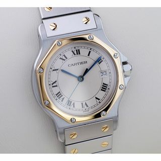 美品 カルティエ サントス オクタゴン コンビ ローマン LM Cartier