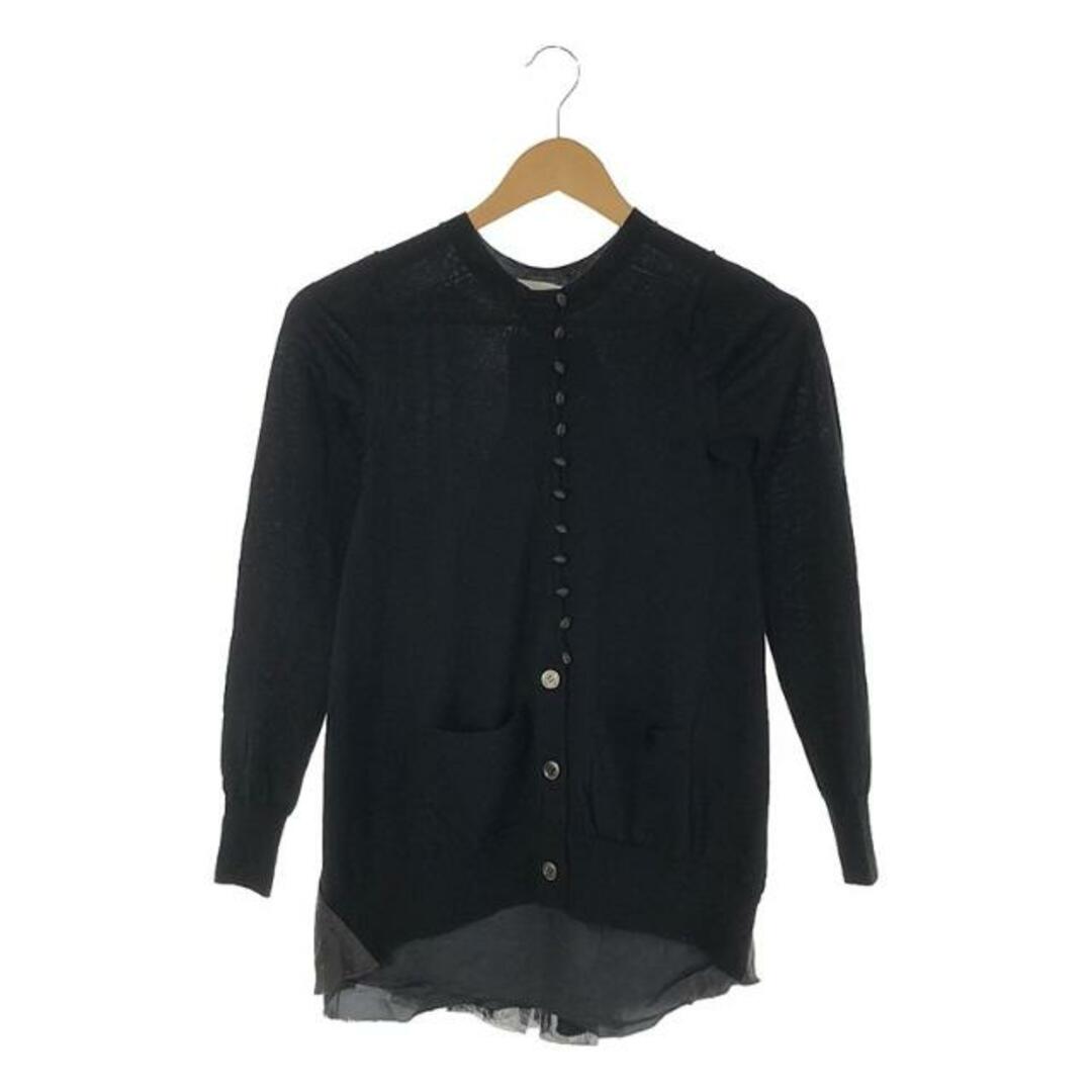 【極美品】SACAI サカイ カーディガン ウール フレア ドッキング 異素材 【極美品】SACAI サカイ カーディガン ウール フレア ドッキング 異素材