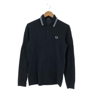 フレッドペリー(FRED PERRY)のFRED PERRY / フレッドペリー | 英国製 月桂樹 ロゴ刺しゅう 鹿の子 長袖ポロシャツ | 36 | ネイビー / ブルー | メンズ(Tシャツ/カットソー(七分/長袖))