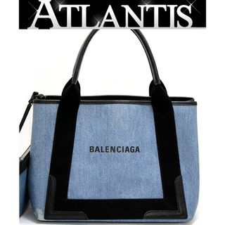 Balenciaga - バレンシアガ BALENCIAGA ネイビーカバス スモール 2WAYバッグ コーティングデニム 【65027】