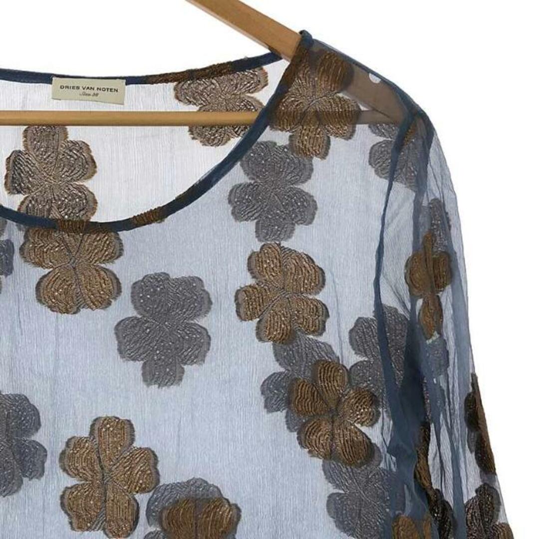 【美品】 DRIES VAN NOTEN / ドリスヴァンノッテン | 2024SS | CARLOTTA 8171 フラワー シアーシャツ | 38 | ライトブルー/ベージュ | レディース 【美品】 DRIES VAN NOTEN / ドリスヴァンノッテン | 2024SS | CARLOTTA 8171 フラワー シアーシャツ | 38 | ライトブルー/ベージュ | レディース