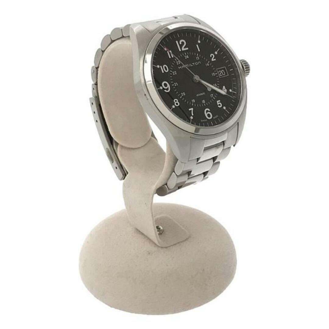 Hamilton(ハミルトン)の【美品】  HAMILTON / ハミルトン | カーキフィールド Black Dial Quartz 腕時計 | シルバー | メンズ メンズの時計(腕時計(アナログ))の商品写真