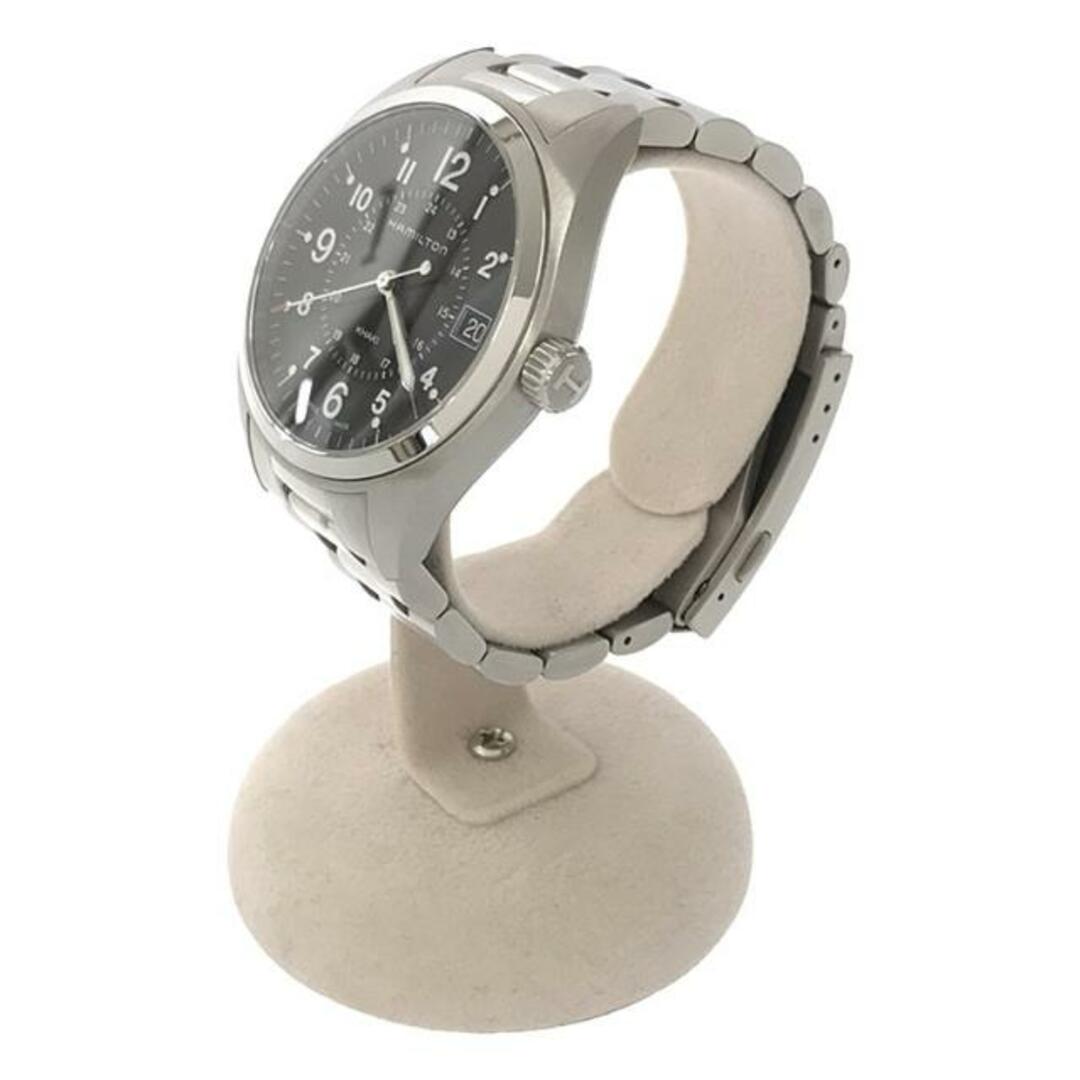 Hamilton(ハミルトン)の【美品】  HAMILTON / ハミルトン | カーキフィールド Black Dial Quartz 腕時計 | シルバー | メンズ メンズの時計(腕時計(アナログ))の商品写真