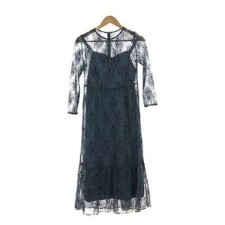 SHIPS / シップス | little black レースフレアワンピース | F | サックスブルー | レディース(ロングワンピース/マキシワンピース)