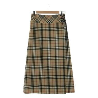 BURBERRY BLUE LABEL / バーバリーブルーレーベル | ノバチェック サイドレースアップスカート | 36 | ベージュ/ブラック/レッド | レディース(ロングスカート)