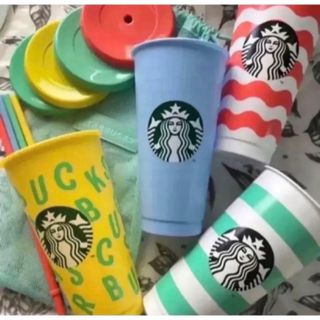 スターバックスコーヒー(Starbucks Coffee)のスターバックス　韓国　リユーザブル　4個　バッグ付き(タンブラー)