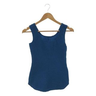 【美品】  Mame Kurogouchi / マメクロゴウチ | 2024SS | Shirring Jersey Jacquard Sleeveless Top / シャーリング ジャージ ジャガード トップス | 2 | blue | レディース(シャツ/ブラウス(半袖/袖なし))