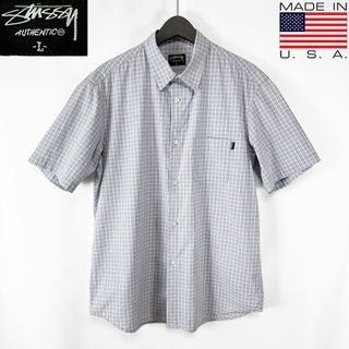 STUSSY - USA製◎90s OLD STUSSY 半袖 シャツ 美品 L 好配色 チェック