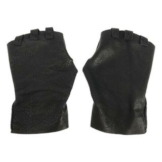 【美品】  m.a+ / エムエークロス | Patchwork Fingerless Gloves / カウレザー フィンガーグローブ / 手袋 | S | black | メンズ(その他)