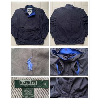 ポロラルフローレン(POLO RALPH LAUREN)の90s POLO ラルフローレン ANORAK pullover ブラック XL(マウンテンパーカー)