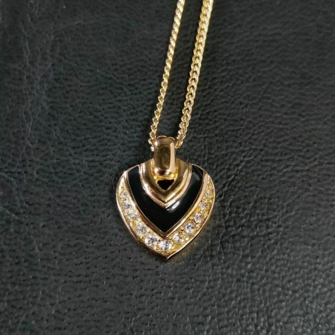極美品】Dior ディオール ネックレス ゴールド ブラック ライン 極美品】Dior ディオール ネックレス ゴールド ブラック ライン