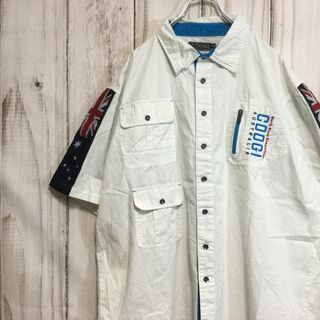 クージー(COOGI)の【USA古着 クージー 半袖シャツ】ユニオンジャック 3XL 白 COOGI(シャツ)