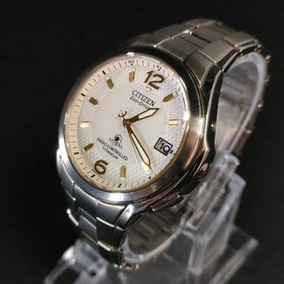 シチズン(CITIZEN)の美品【稼働品】CITIZEN　シチズン　アテッサ　H410　ホワイト　ソーラー(腕時計(アナログ))