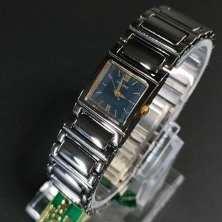 オリエント(ORIENT)の希少美品【稼働品】ORIENT　オリエント　ブラック　スクエア　レディース時計(腕時計)