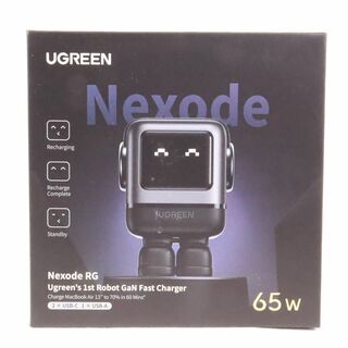 ユーグリーン(UGREEN)のUGREEN ユーグリーン　Nexode RG 65W 急速充電器USB-C*2とUSB-A*1【表情で充電状況がわかる・マグネット式ブーツ付き】(バッテリー/充電器)