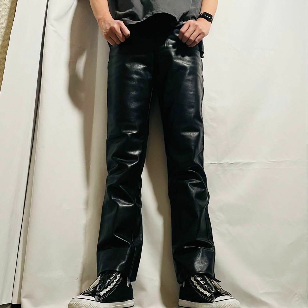 使用感少 USA製 SCHOTT レザーパンツ 本革 牛革 サイズL程度 使用感少 USA製 SCHOTT レザーパンツ 本革 牛革 サイズL程度