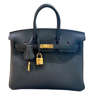 エルメス(Hermes)の　エルメス HERMES バーキン25 W刻印 ブラック・ゴールド金具 牛革 トゴ レディース ハンドバッグ(ハンドバッグ)