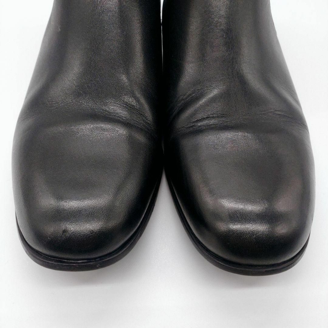 ZARA(ザラ)のザラ サイドゴアブーツ サイズ42/26㌢ ウッドソール レザー 本革 ブラック メンズの靴/シューズ(ブーツ)の商品写真