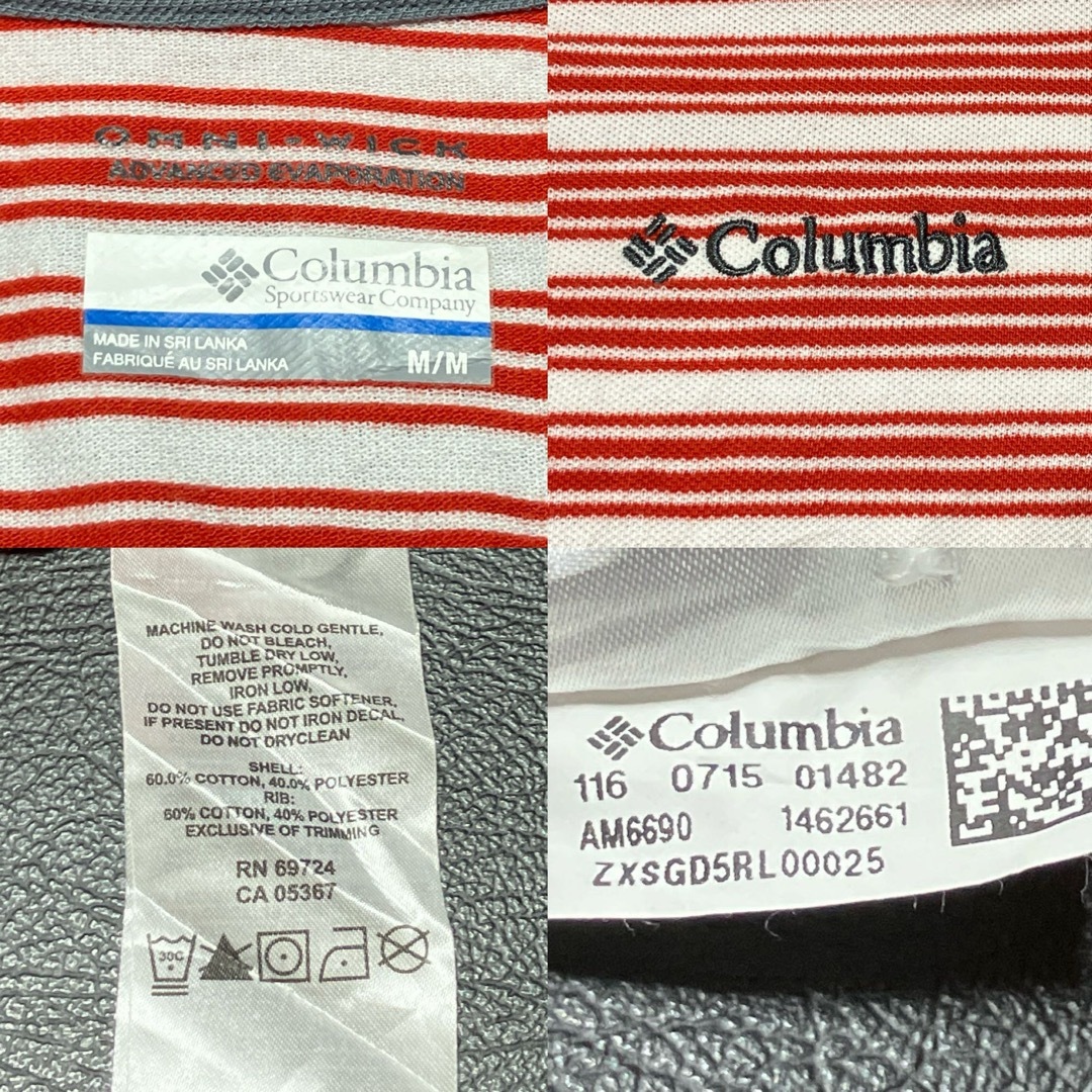 Columbia(コロンビア)のColombia ポロシャツ カラフルボーダー Mサイズ ワンポイント刺繍ロゴ メンズのトップス(ポロシャツ)の商品写真