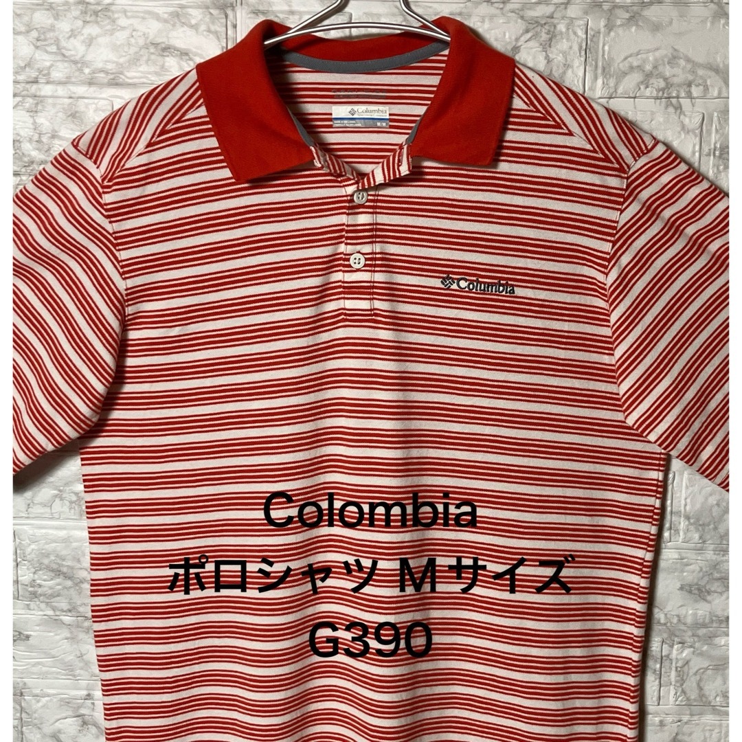 Columbia(コロンビア)のColombia ポロシャツ カラフルボーダー Mサイズ ワンポイント刺繍ロゴ メンズのトップス(ポロシャツ)の商品写真