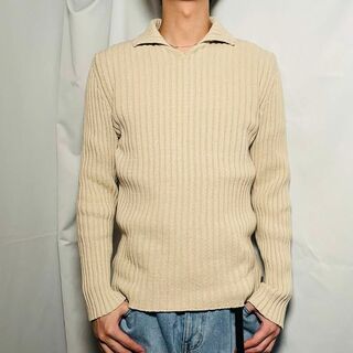 カルバンクライン(Calvin Klein)のイタリア製 Calvin Klein Jeans リブニット コットンセーター(ニット/セーター)