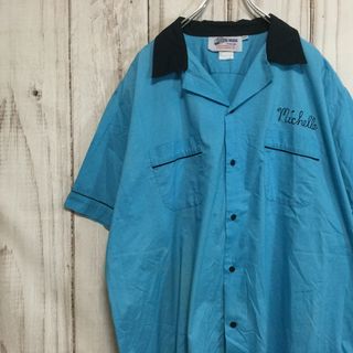 【USA古着 本格ボウリングシャツ】オープンカラー ビッグプリント 3XL(シャツ)