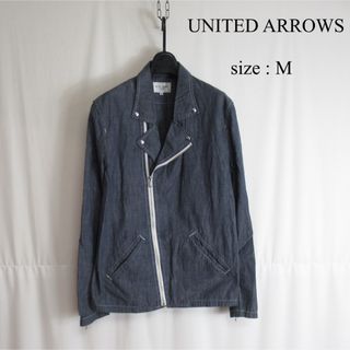 ユナイテッドアローズ(UNITED ARROWS)のUNITED ARROWS シャンブレー ダブル ライダースジャケット ブルゾン(ライダースジャケット)