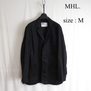 マーガレットハウエル(MARGARET HOWELL)のMHL. コットン リネン テーラードジャケット ブレザー マーガレット 黒 M(テーラードジャケット)