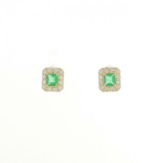 【新品】K18YG エメラルド ピアス 0.22CT(ピアス)